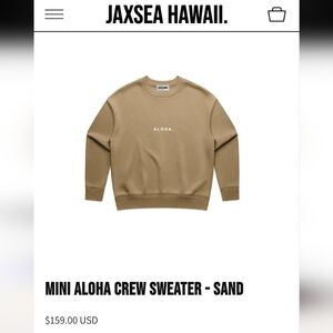 Jaxsea Your Escape Designed In Hawaii Unisex Mini Aloha Crew Sweater Sand Size S